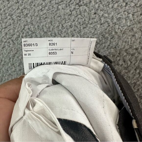 Luigi Bianchi Mantova Sartoria Pants Men 36x26.5 Brown Wool Italian Ankle Slacks - Picture 9 of 16